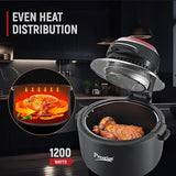 Prestige Multi-Chef All-in-One Air Fryer |80% less Oil Consumption|6.5L Capacity |1200 Watts Power|Airfry,Oven, Toast, Grill|See Through Lid|Advance Digital Display|Even Heat Distribution|Black-41410