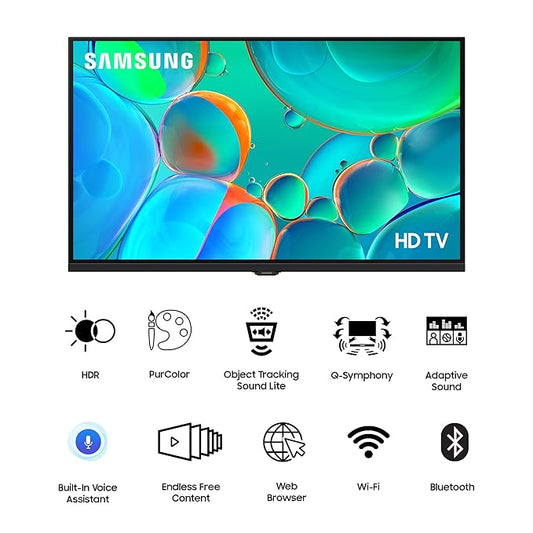 Samsung 80 cm (32 inch) HD Ready LED Smart Tizen TV 2025 Edition |Voice Remote Control | Digital Tuner | HDR Support | Samsung Knox Security | 125+ Free Channels | Object Tracking Sound Lite| Q-Symphony  | Adaptive Sound - UA32H4560FUXXL