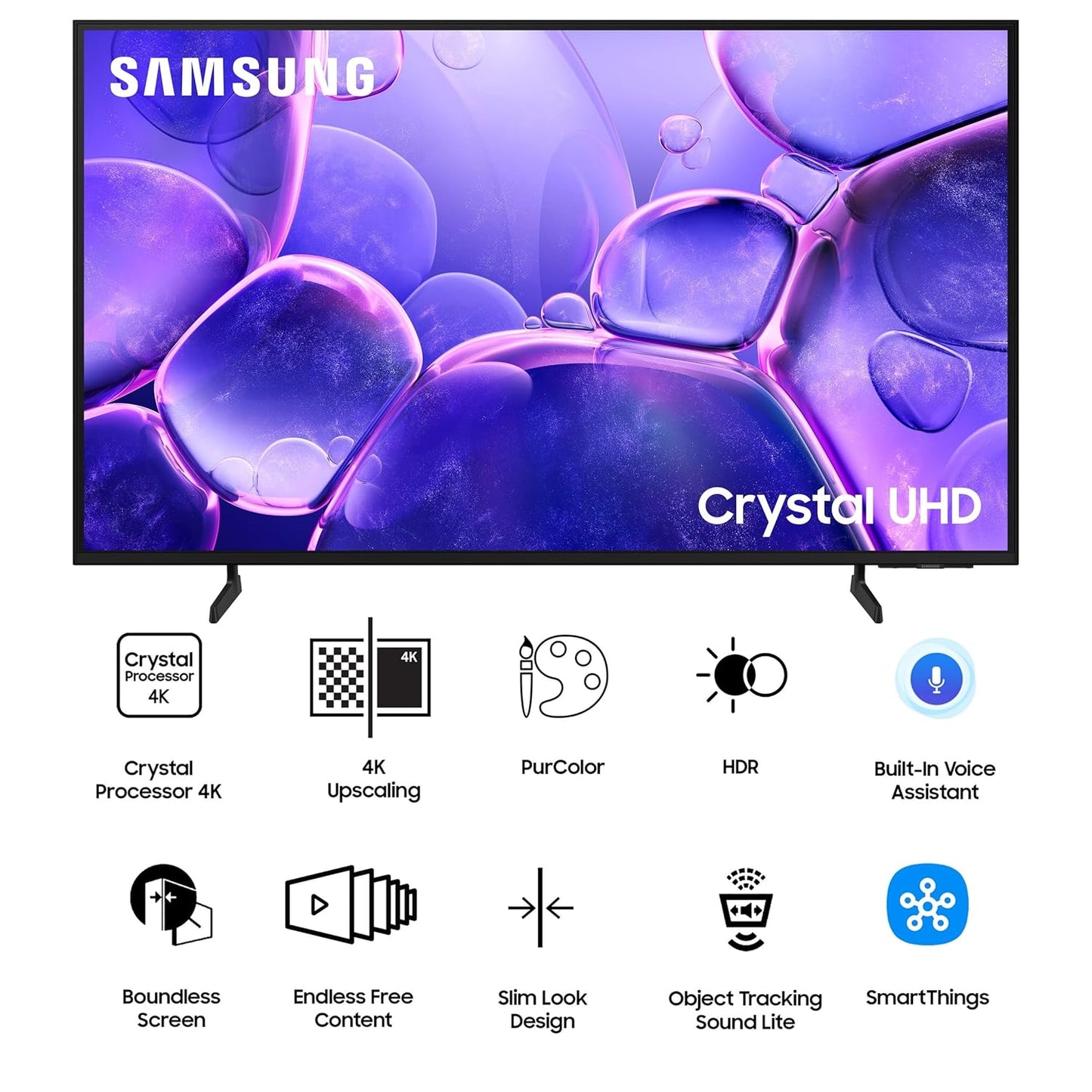 Samsung Crystal 4K 138 cm (55 inch) Smart LED TV with HDR, Q-Symphony|Crystal Processor 4K  4K Ultra HD Resolution HDR |Motion Xcelerator|SmartThings Hub | VoiceAssistant Built-in | Q-Symphony | Slim Look|Filmmaker Mode-UA55U8600FULXL