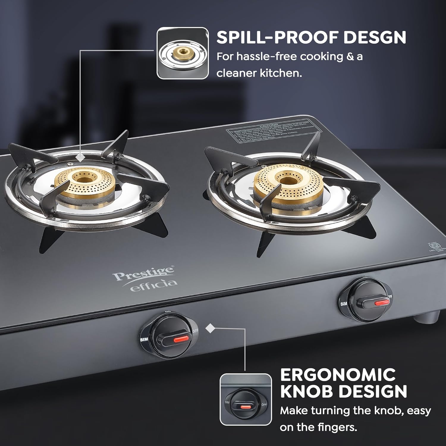 PRESTIGE GAS STOVE -EFFICIA GTGS 3B -40599
