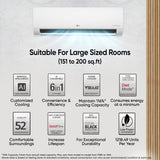 LG 2.0 Ton 3 Star AI Convertible 6-in-1 Inverter Split AC - 4-Way Swing, Himalaya Cool, Diet Mode, Smart Diagnosis, Stabilizer Free Operation, R32 Refrigerant, HD Filter with Auto Clean, 6800W Max Cooling-(AS-Q24ENXE.ANLG, White)