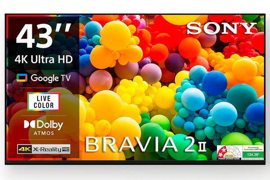 Sony Bravia 43" ( 109.22 cm ) 4K Ultra HD LCD Display | 4K Processor X1™ | Google TV (Android TV OS) & Voice Search | Dolby Atmos | Motionflow™ XR 100 (50Hz Native) | Gaming Features: ALLM (HDMI 2.1), eARC | Built-in Chromecast and Wi-Fi 6-43S22GM2
