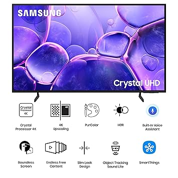 Samsung 109.22cm (43 Inch) Bezel-less Crystal 4K UHD Smart TV with Crystal Processor 4K, HDR10+, Motion Xcelerator, Q-Symphony, and Auto Game Mode (ALLM)-UA43U8400FULXL