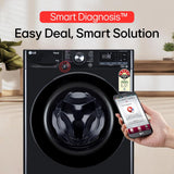 LG 12.0 kg 5 Star AI Direct Drive Front Load Washing Machine with In-Built Heater, Steam, 6 Motion DD, 1400 RPM, Wi-Fi ThinQ, and Allergy Care, Onyx Black,FHP1412Z5O