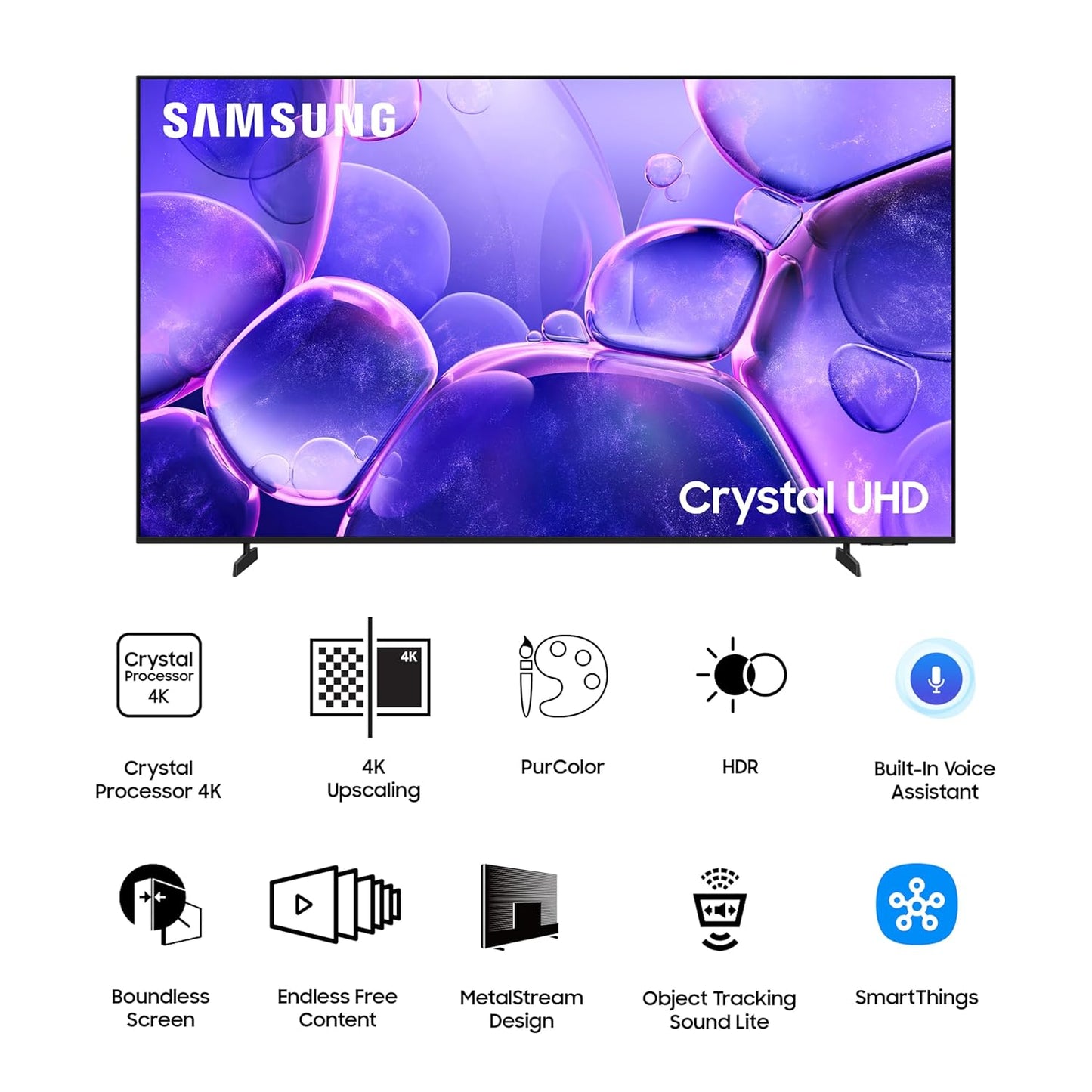 Samsung 75-inch (190.5 cm) 4K Ultra HD Smart LED TV | Crystal Processor 4K | HDR | Motion Xcelerator | Tizen OS | Voice Assistants (Alexa & Bixby) | Bluetooth 5.3 & Gaming Features.-UA75U8500FUXXL