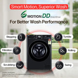 LG 12.0 kg 5 Star AI Direct Drive Front Load Washing Machine with In-Built Heater, Steam, 6 Motion DD, 1400 RPM, Wi-Fi ThinQ, and Allergy Care, Onyx Black,FHP1412Z5O