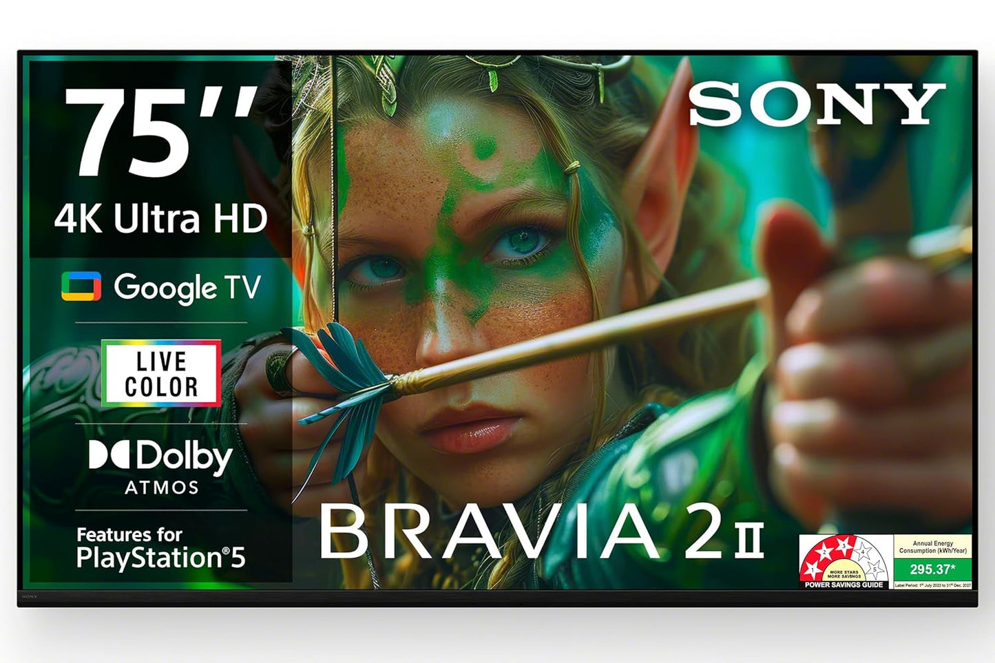 Sony BRAVIA 2 II 190.5 cm (75 Inch) Ultra HD 4K Android Smart TV with Google TV | 4K Processor X1 | 40W Dolby Audio & Atmos | Wi-Fi 6 & Bluetooth 5.3 | Voice Remote | Perfect for Gaming, Home, and Entertainment-75S25M2