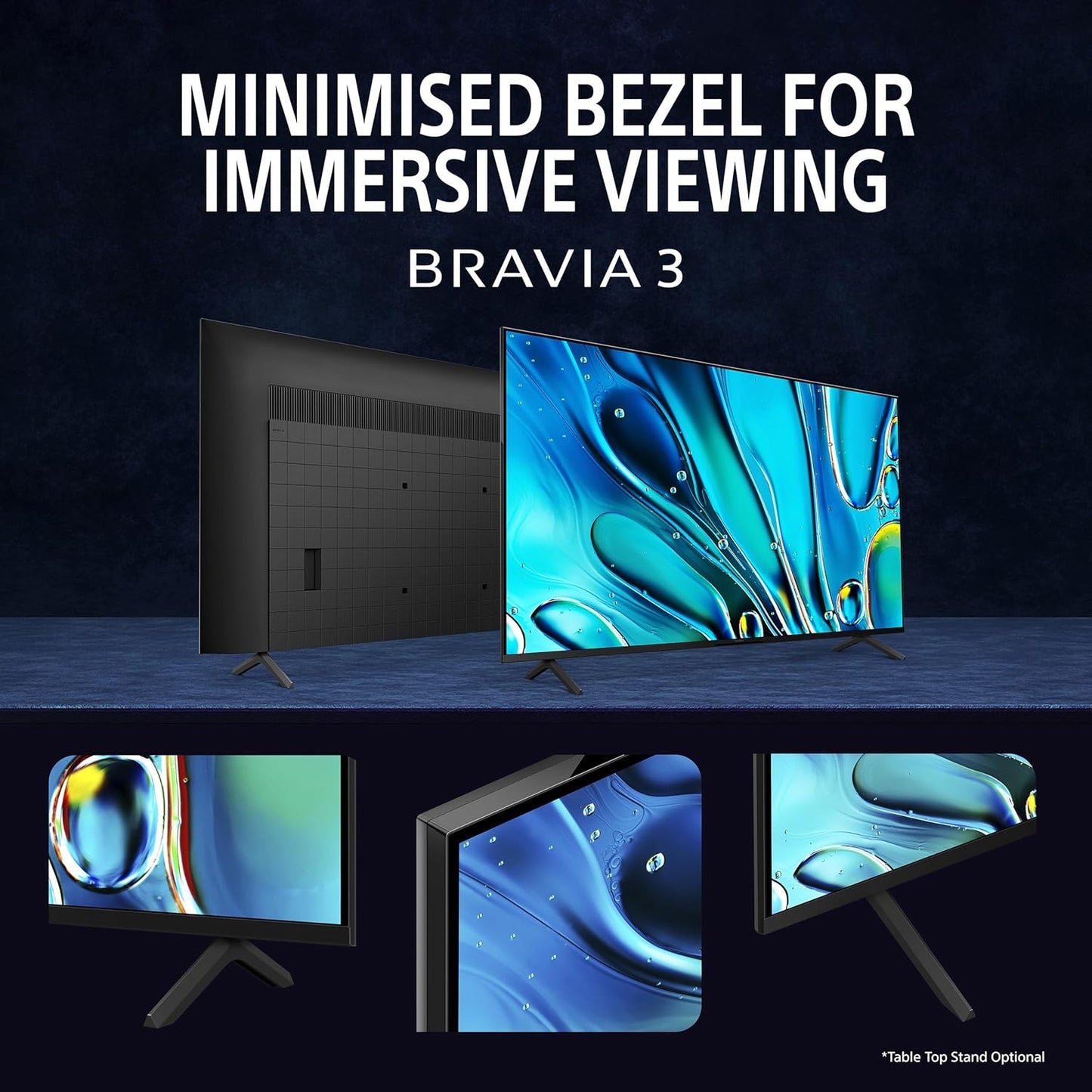 Sony BRAVIA 3 65 Inch (165.1 cm) Ultra HD 4K Smart TV | 4K HDR Processor X1 | Dolby Vision & Atmos | HDMI 2.1 with VRR | Eco Remote | Built-in Mic | Perfect for Home, Entertainment, and Gaming-65S30