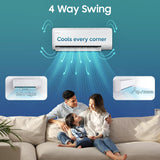 Samsung 2 Ton 3 Star Wi-Fi Inverter Split AC (Copper, Bespoke AI Energy Mode, 5-Step Convertible, 4-Way Swing, Fast Cooling, Alexa/Google/Bixby Control, White)-AR50H24D1XHNNA