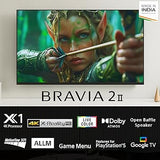 Sony BRAVIA 2 II 65 Inch ( 165.1 cm) Ultra HD 4K Android Smart TV with Google TV | 4K Processor X1 | 40W Dolby Audio & Atmos | BRAVIA Sync | Wi-Fi 6 & Bluetooth 5.3 | Voice Remote Control | Perfect for Gaming, Home-65S25M2