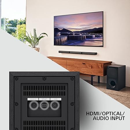 Sony Real 5.1ch Dolby Audio Soundbar  with Subwoofer & Wireless Rear Speakers, (600W) HT-S40R