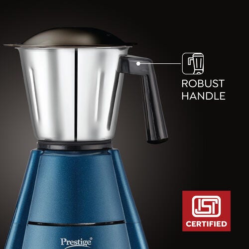 Prestige Grace 750W Mixer Grinder with 3 Durable Stainless Steel Jars | Tough ABS Plastic Body | 230V | High-Performance Grinding for Wet & Dry Ingredients- Model: 43152