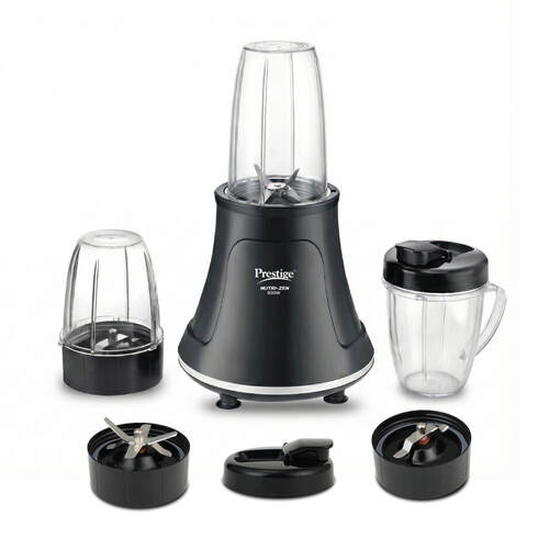 Prestige Nutri-Zen Mixer Grinder with 3 Polycarbonate Jars | Powerful 800W motor | Unbreakable polycarbonate jars | Multipurpose transparent jars | Sipper lid and cover lid for convenience | 20,000 RPM for quick grinding | Push Button Control-43169