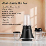 Prestige Nutri-Zen Mixer Grinder with 3 Polycarbonate Jars | Powerful 800W motor | Unbreakable polycarbonate jars | Multipurpose transparent jars | Sipper lid and cover lid for convenience | 20,000 RPM for quick grinding | Push Button Control-43169