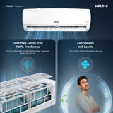 Voltas 2 Ton 5 Star Adjustable Inverter Split AC (245V Vectra Plush,100% Copper, Multi Adjustable Mode, Anti-Microbial Air Filtration, High Ambient Cooling, Turbo Cooling, Sleep Mode, Eco-Friendly R32, White)