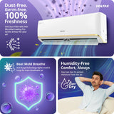 Voltas 1.5 Ton 3 Star Inverter Split AC (183 Vertis Zenith Gold, 4504086) | 6 Step Adjustable Mode, 5100W Cooling, 100% Copper, 4-Way Swing, Ice Wash & Turbo Tech, Hydrophilic Gold Fin Coating, Super Silent Mode