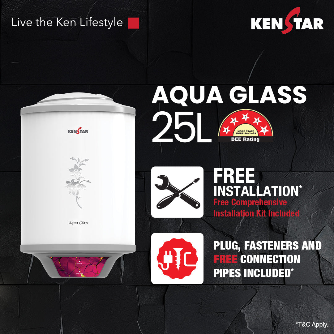 Aqua Glass 25L, Water Heater with Wirlflow Technology