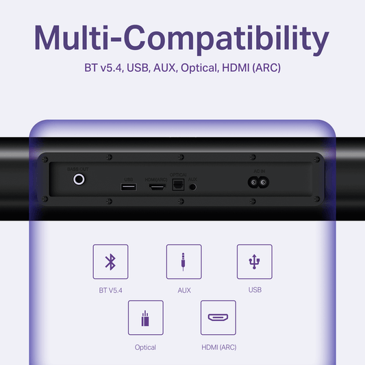 boAt Aavante Bar Pulse (2.1 1200) Premium Black | 120W RMS 2.1 Channel Soundbar with Wired Subwoofer | BT v5.4, HDMI(ARC), Optical | Custom EQ Modes & Master Remote | Wall-Mountable-BOT0107074