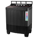 TAKAI 9 Kg Semi-Automatic Washing Machine with Full Glass Top, Dual Waterfall, Collar Scrubber, Air Dry, and No-Vibration Technology-TKI-WM-900G