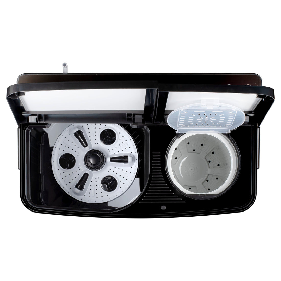 TAKAI 9 Kg Semi-Automatic Washing Machine with Full Glass Top, Dual Waterfall, Collar Scrubber, Air Dry, and No-Vibration Technology-TKI-WM-900G
