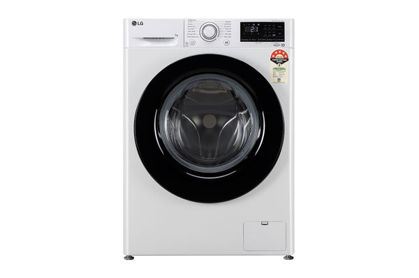 LG 7 kg 5 Star Inverter Fully Automatic Front Load Washing Machine (FHV1207Z2W, In-built Heater, White)