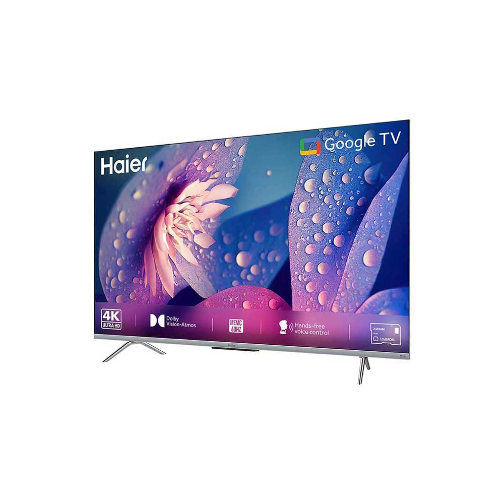 Haier 55" (140cm) 4K Ultra HD | Dolby Vision, HDR 10 | Dolby Atmos | Google TV OS with AI Smart Voice Google Assistant | Google Chromecast Built-in | 4 HDMI Ports & 2 USB Ports | 2GB RAM & 32GB ROM |  Voice Remote & Wireless Connectivity-55P7GT-P