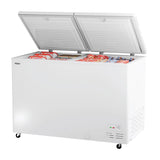 Haier Hard Top Double Door Chest Freezer, 439L | 5-Star Energy Rating | Convertible Temperature (≤-18°C to 10°C) | R290a Eco-Friendly Refrigerant | 4-Year Comprehensive Warranty | White Finish-HFC-500DPW5