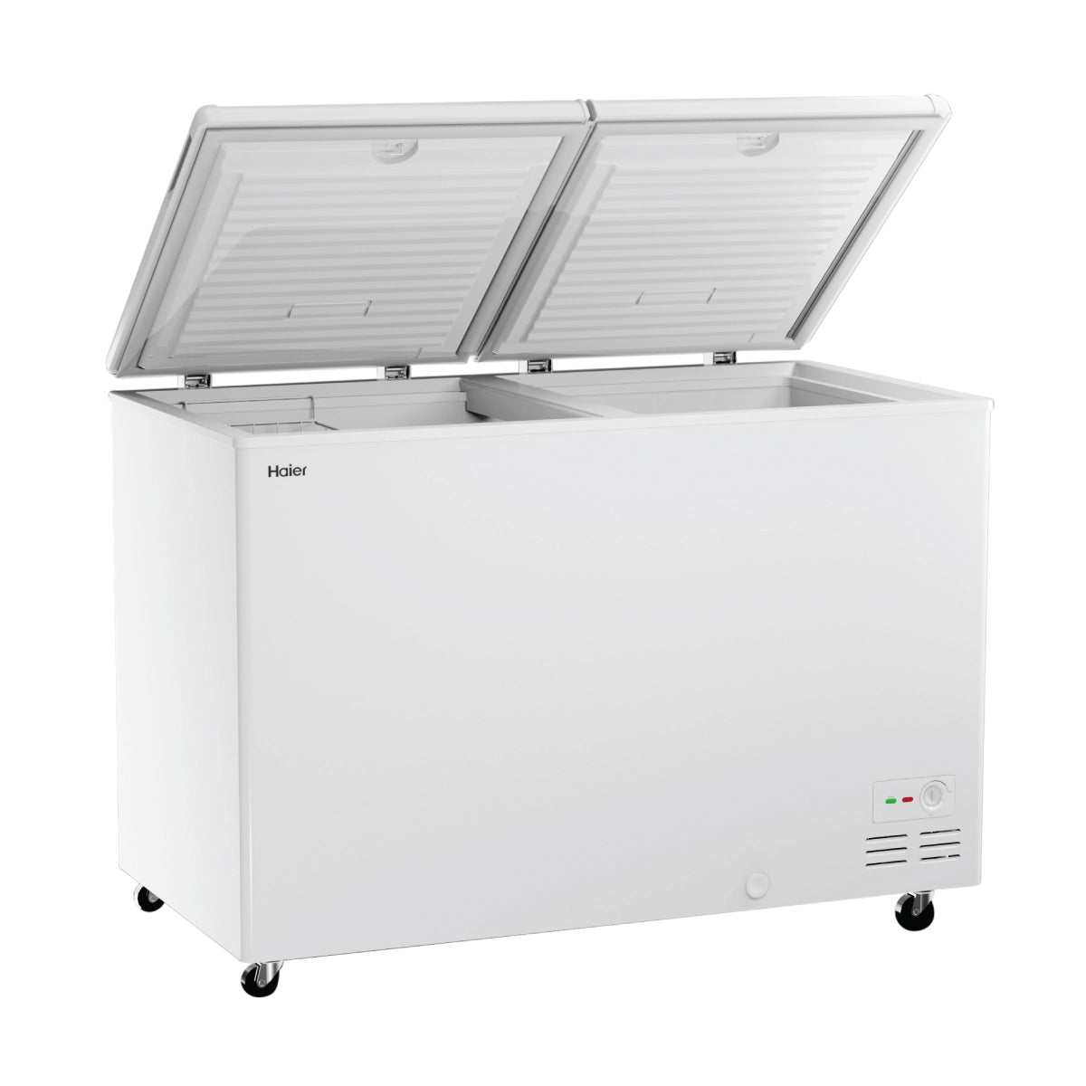 Haier Hard Top Double Door Chest Freezer, 439L | 5-Star Energy Rating | Convertible Temperature (≤-18°C to 10°C) | R290a Eco-Friendly Refrigerant | 4-Year Comprehensive Warranty | White Finish-HFC-500DPW5
