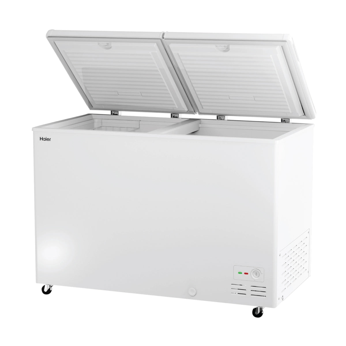 Haier Hard Top Double Door Chest Freezer, 439L | 5-Star Energy Rating | Convertible Temperature (≤-18°C to 10°C) | R290a Eco-Friendly Refrigerant | 4-Year Comprehensive Warranty | White Finish-HFC-500DPW5