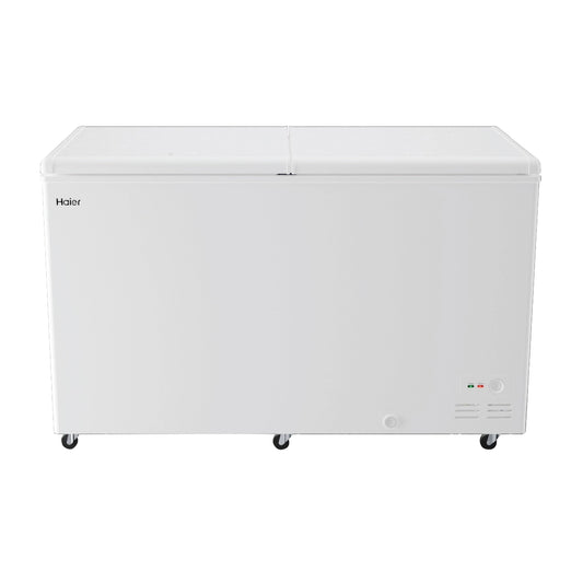 Haier Hard Top Double Door Chest Freezer, 439L | 5-Star Energy Rating | Convertible Temperature (≤-18°C to 10°C) | R290a Eco-Friendly Refrigerant | 4-Year Comprehensive Warranty | White Finish-HFC-500DPW5