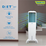 SYMPHONY DIET 35T Personal Tower Air Cooler | Slim & Tall Design | 35-Litre Tank Capacity | 165W Power Consumption | Suitable for Rooms up to 15 m² | Auto Louver Movement | Powerful Blower | Cellulose Cooling Media | Cool Flow Dispenser