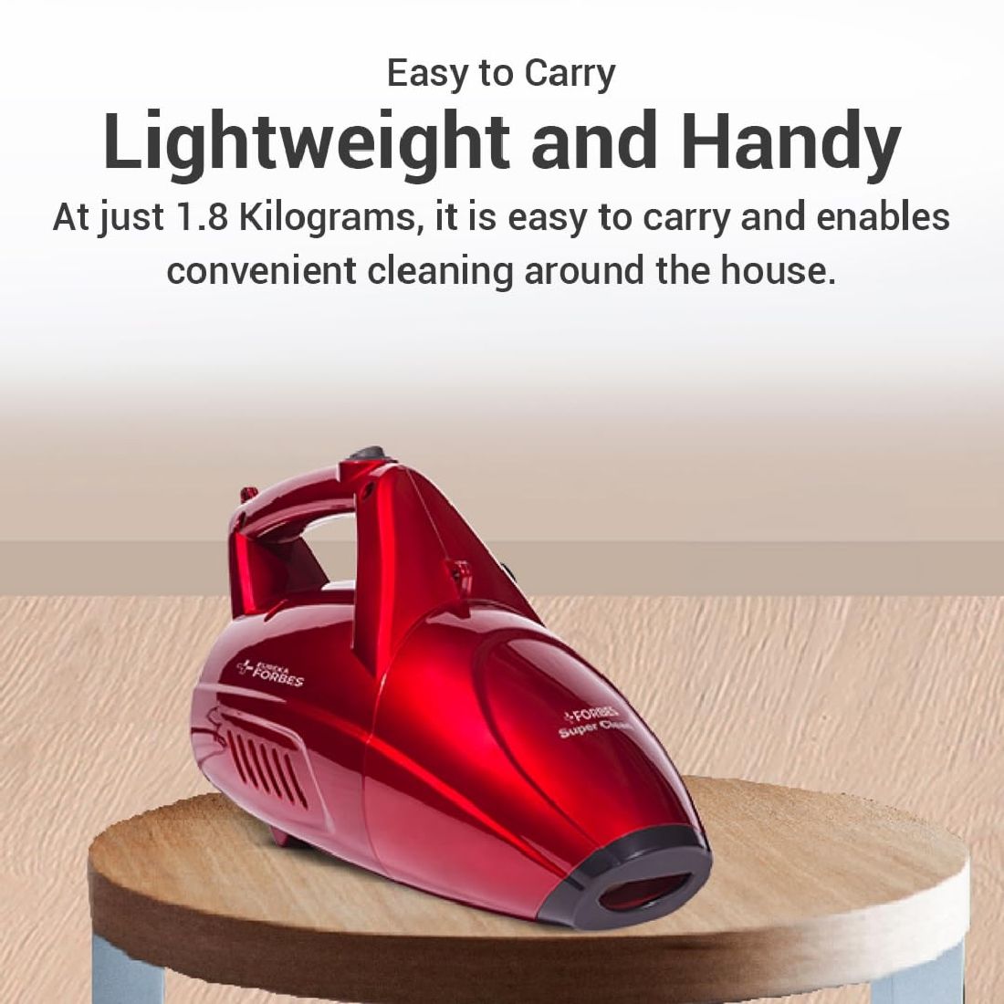 Eureka Forbes Super Clean Handheld Vacuum Cleaner with Blower Function | 800W Powerful Motor | 16 KPA Suction | 162 Accessories Included | 5 Meter Cord | 0.5L Dust Capacity | Lightweight & Portable Design | Red-EUR1211329