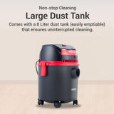 Eureka Forbes Trendy Wet & Dry Vacuum Cleaner (1150W) | Dual Function with Powerful 1800mm Suction & 1300L/min Blower | 102 Accessories Included | Red & Black | Ideal for Home & Office Deep Cleaning