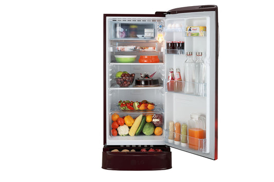 LG 185 L 5 Star Inverter Direct-Cool Single Door Refrigerator (GL-D201ASHU, Base stand with drawer)