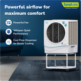Symphony Jumbo 51 Desert Air Cooler - 50L, Aspen Cooling Pads, Powerful Fan with Whisper-Quiet Performance, 185W Low Power Consumption, Free Trolley Included, Ideal for Rooms up to 35 sq. m (376 sq. ft)