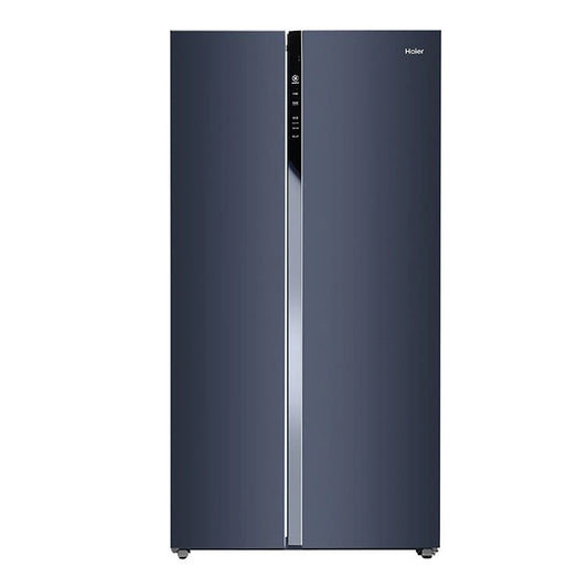 Haier 596L 3 Star Frost Free Side by Side Refrigerator with Inverter Compressor | Convertible SBS | Toughened Glass Shelves | Recess Handle - HES-690GK