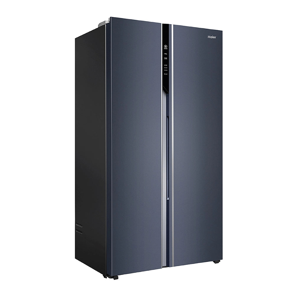 Haier 596L 3 Star Frost Free Side by Side Refrigerator with Inverter Compressor | Convertible SBS | Toughened Glass Shelves | Recess Handle - HES-690GK