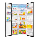 Haier 596L 3 Star Frost Free Side by Side Refrigerator with Inverter Compressor | Convertible SBS | Toughened Glass Shelves | Recess Handle - HES-690GK