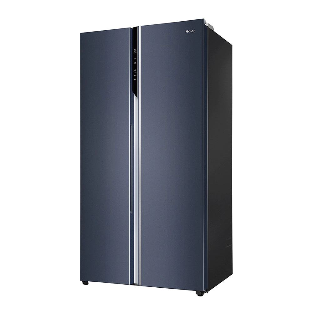 Haier 596L 3 Star Frost Free Side by Side Refrigerator with Inverter Compressor | Convertible SBS | Toughened Glass Shelves | Recess Handle - HES-690GK