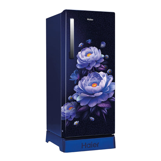 Haier 190L 5-Star Single Door Refrigerator | Marine Blossom | Toughened Glass Shelves | Stabilizer Free Operation-HRD-2105EPMB-P