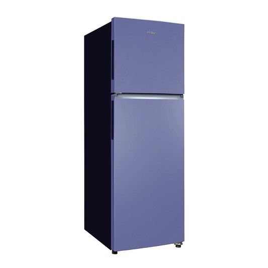 Haier 240L 2 Star Top Mount Frost Free Refrigerator with Toughened Glass Shelves (Radish Blue) - HRF-2902IERB-P