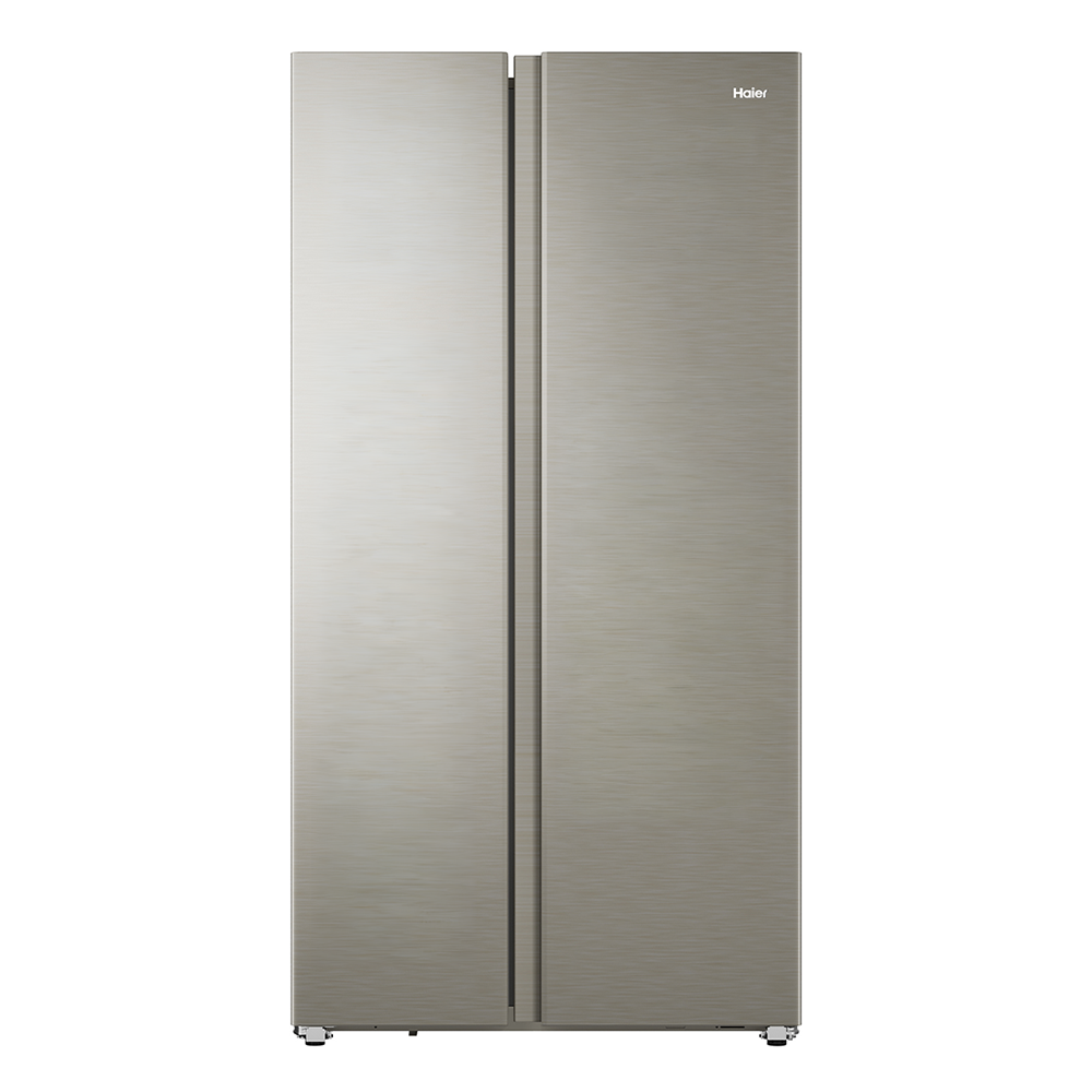 Haier 540 Litre Side By Side Refrigerator | 3 Star | Frost Free Cooling Technology with Inverter Compressor | Fusion Steel Door Finish with Recess Handle | Toughened Glass Shelves for Durability | Twist Ice Maker | Eco-Friendly R600a Refrigerant-HRS-615FS