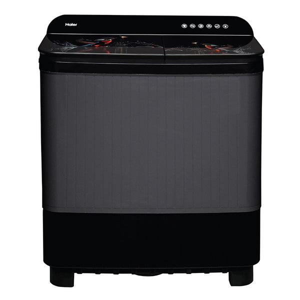 Haier 11 Kg Semi-Automatic Washing Machine with Toughened glass-HTW110-178FL(Black)