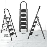Allfold Hunter 5-Step Mild Steel Folding Ladder - Durable, Portable & 150kg Load Capacity for Home, Kitchen, and Office use