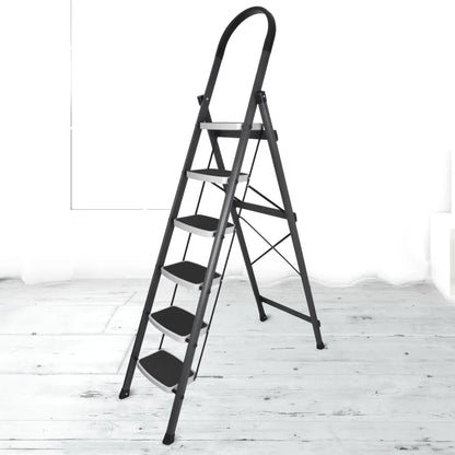 Allfold Hunter 6-Step Mild Steel Folding Ladder - Durable, Portable & 150kg Load Capacity for Home, Kitchen, and Office use