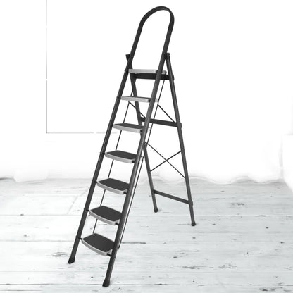 Allfold Hunter 7-Step Mild Steel Folding Ladder - Durable, Portable & 150kg Load Capacity for Home, Kitchen, and Office use