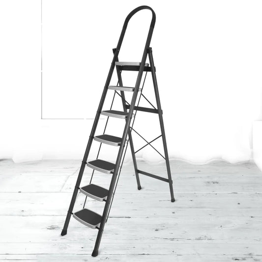 Allfold Hunter 7-Step Mild Steel Folding Ladder - Durable, Portable & 150kg Load Capacity for Home, Kitchen, and Office use