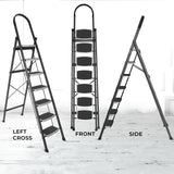 Allfold Hunter 7-Step Mild Steel Folding Ladder - Durable, Portable & 150kg Load Capacity for Home, Kitchen, and Office use