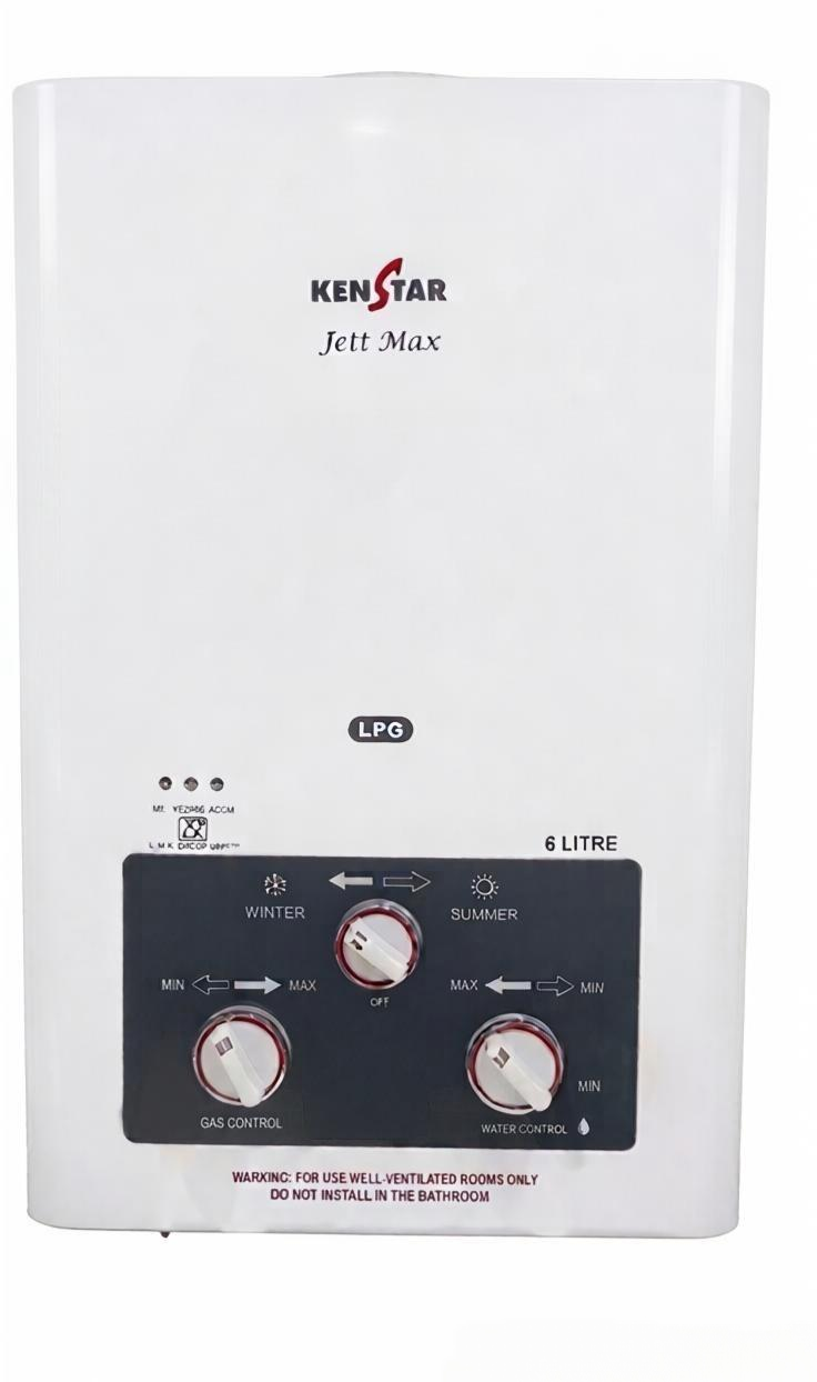 KENSTAR Jett Max 6 L Gas Water Heater (10KW, Rose blush) - minimum 0.25 Bar Water Pressure, Auto Shut-off, Weather control