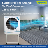 Symphony Jumbo 51 Desert Air Cooler - 50L, Aspen Cooling Pads, Powerful Fan with Whisper-Quiet Performance, 185W Low Power Consumption, Free Trolley Included, Ideal for Rooms up to 35 sq. m (376 sq. ft)